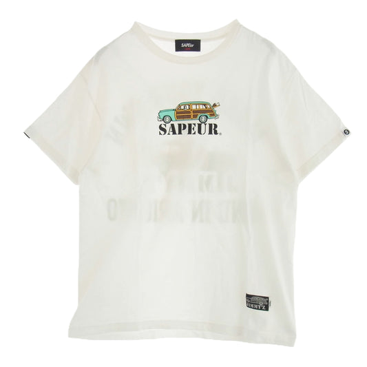 SAPEUR サプール ×JIMMYZ COLLEGE ジミーズ カレッジ S/S 半袖 Tシャツ ホワイト系 L【中古】