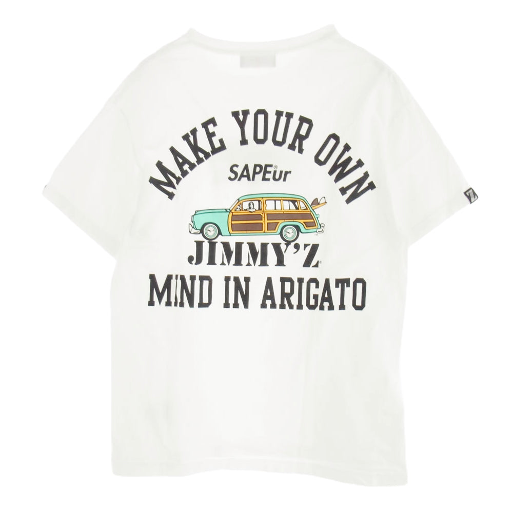 SAPEUR サプール ×JIMMYZ COLLEGE ジミーズ カレッジ S/S 半袖 Tシャツ ホワイト系 L【中古】