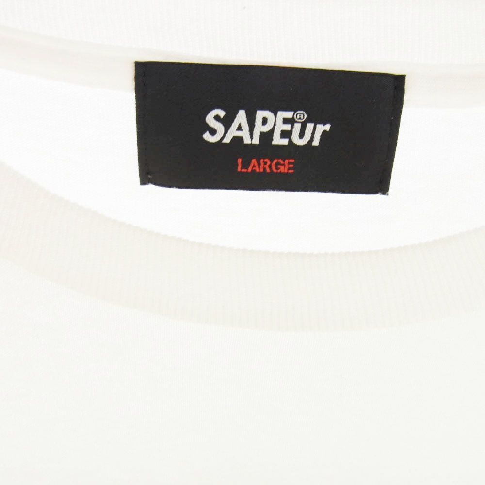 SAPEUR サプール ×JIMMYZ COLLEGE ジミーズ カレッジ S/S 半袖 Tシャツ ホワイト系 L【中古】