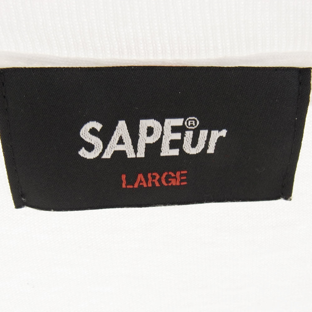 SAPEUR サプール ×JIMMYZ COLLEGE ジミーズ カレッジ S/S 半袖 Tシャツ ホワイト系 L【中古】