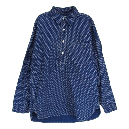 WAREHOUSE ウエアハウス DUCK DIGGER ドット ウォバッシュ プルオーバー 長袖 シャツ ネイビー系 38【中古】