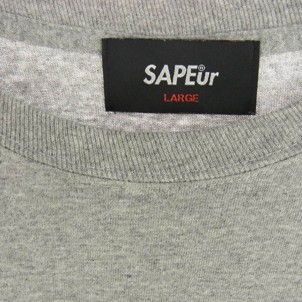 SAPEUR サプール デニス・ロッドマン ロング スリーブ Tシャツ カットソー アニマル柄 グレー L グレー系 L【中古】