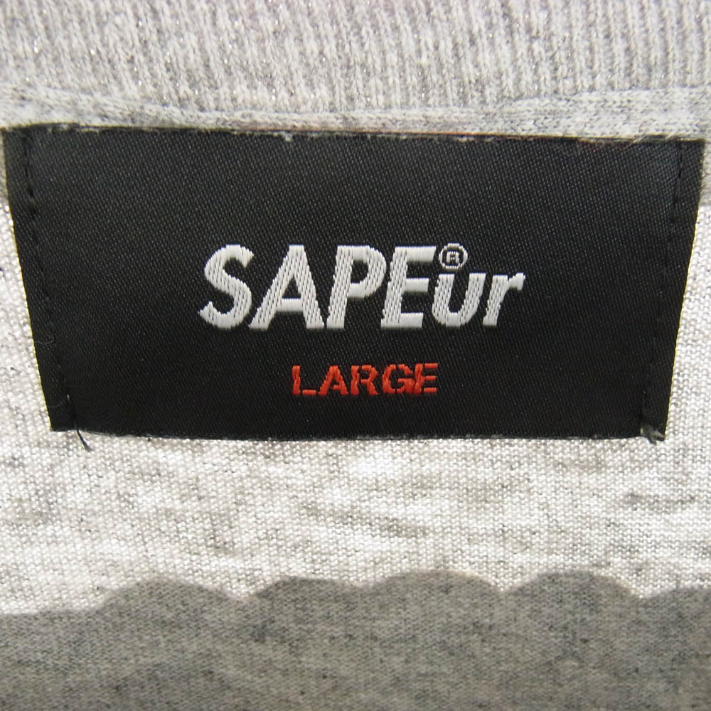 SAPEUR サプール デニス・ロッドマン ロング スリーブ Tシャツ カットソー アニマル柄 グレー L グレー系 L【中古】