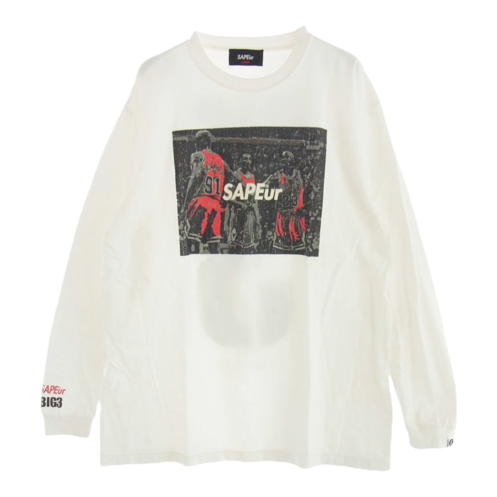 SAPEUR サプール BIG3 LS TEE ビッグ3 長袖 Tシャツ ロンT カットソー ホワイト L ホワイト系 L【中古】