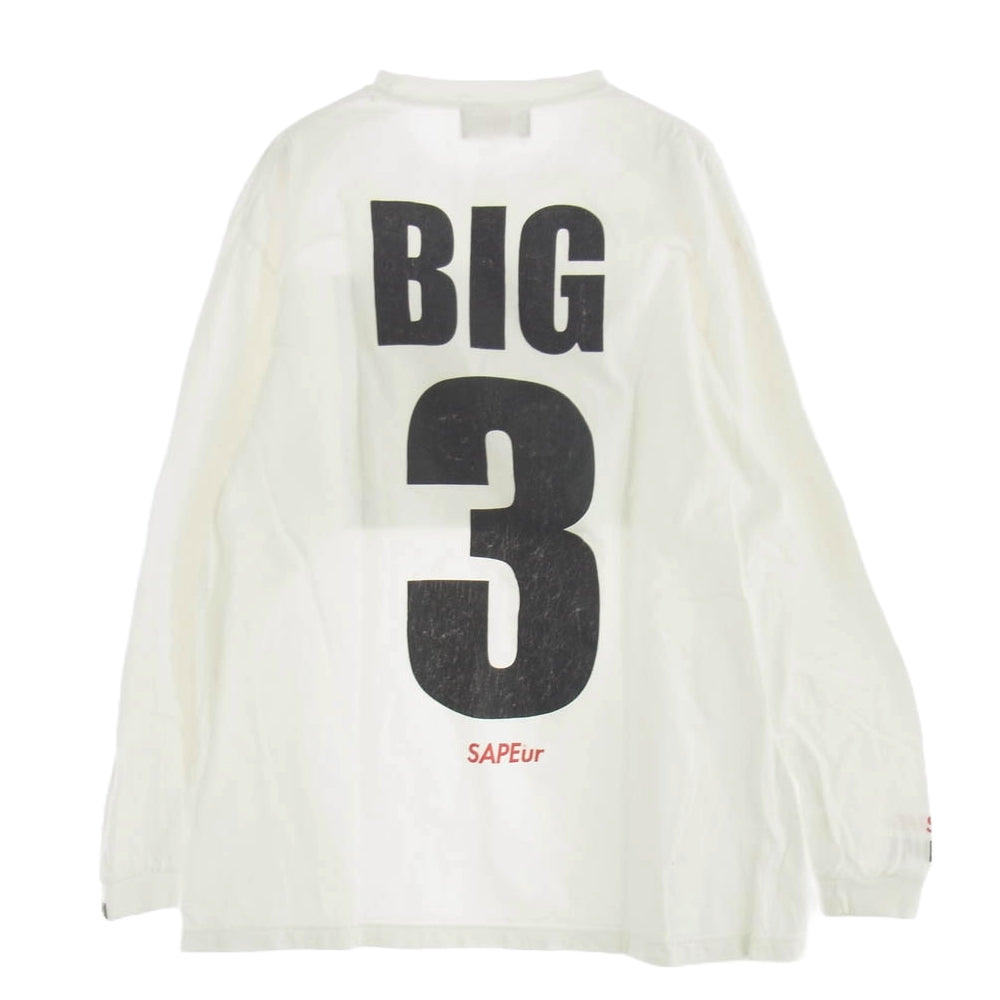 SAPEUR サプール BIG3 LS TEE ビッグ3 長袖 Tシャツ ロンT カットソー ホワイト L ホワイト系 L【中古】