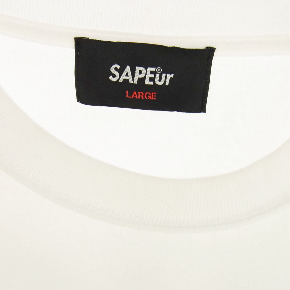 SAPEUR サプール BIG3 LS TEE ビッグ3 長袖 Tシャツ ロンT カットソー ホワイト L ホワイト系 L【中古】