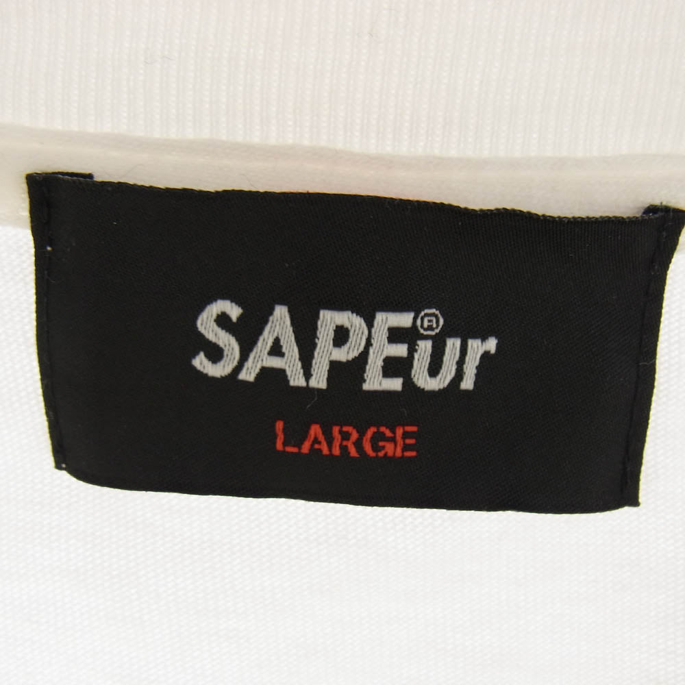 SAPEUR サプール BIG3 LS TEE ビッグ3 長袖 Tシャツ ロンT カットソー ホワイト L ホワイト系 L【中古】