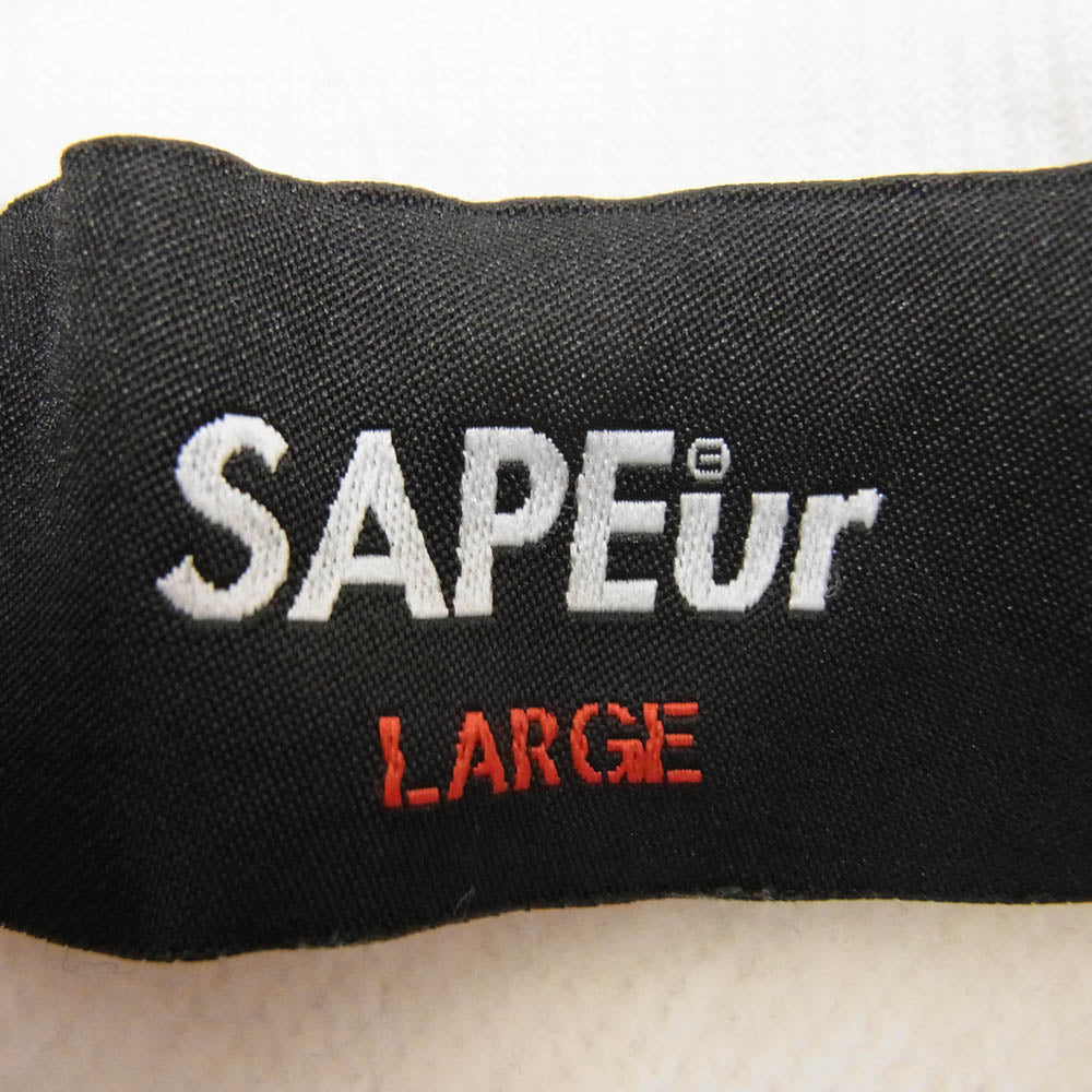 SAPEUR サプール U.S.APEUR airforce クルーネック 丸首 コットン 長袖 スウェット ホワイト系 L【中古】