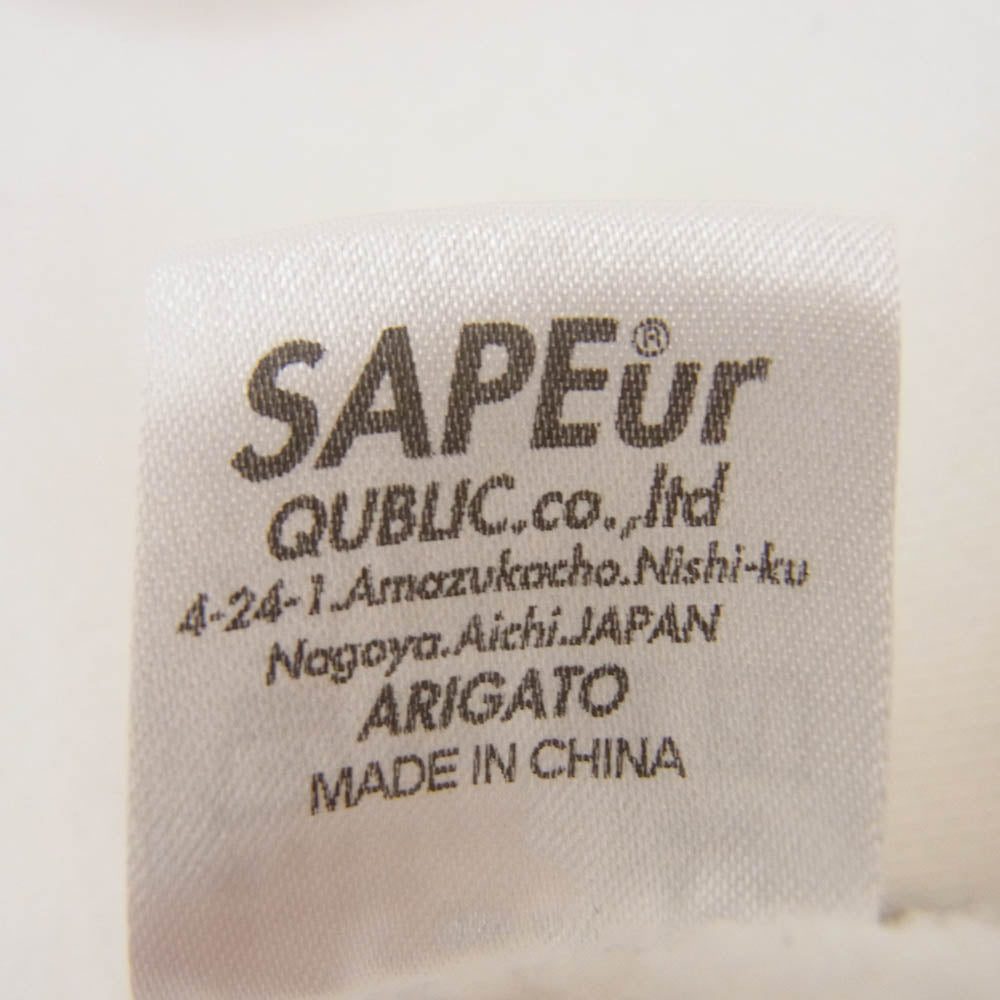 SAPEUR サプール U.S.APEUR airforce クルーネック 丸首 コットン 長袖 スウェット ホワイト系 L【中古】