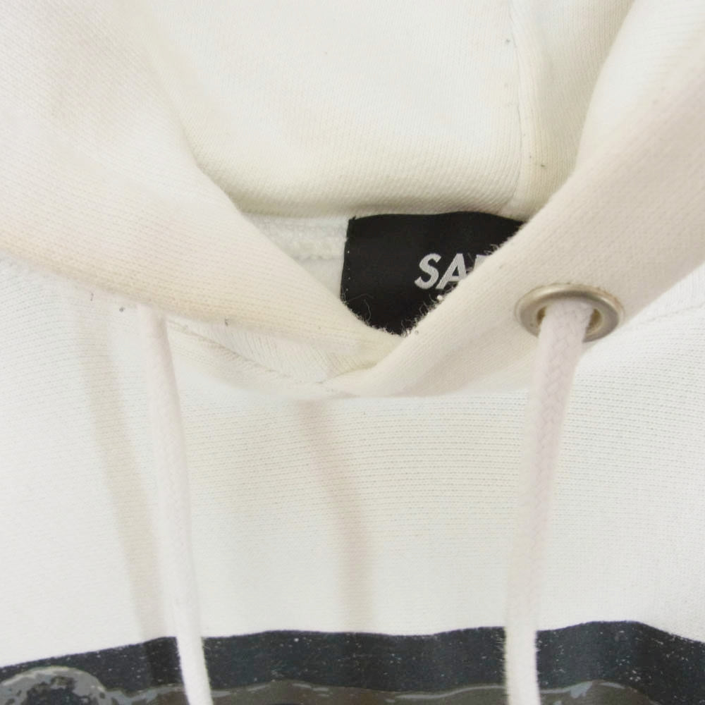SAPEUR サプール BIG3 Classic Vintage HOODIE プリント コットン プルオーバー パーカー ホワイト系 L【中古】