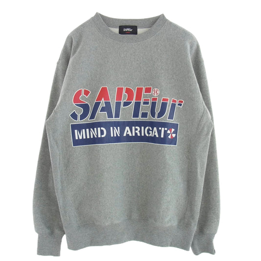 SAPEUR サプール MIND IN ARIGATO クルーネック スウェット グレー L グレー系 L【中古】