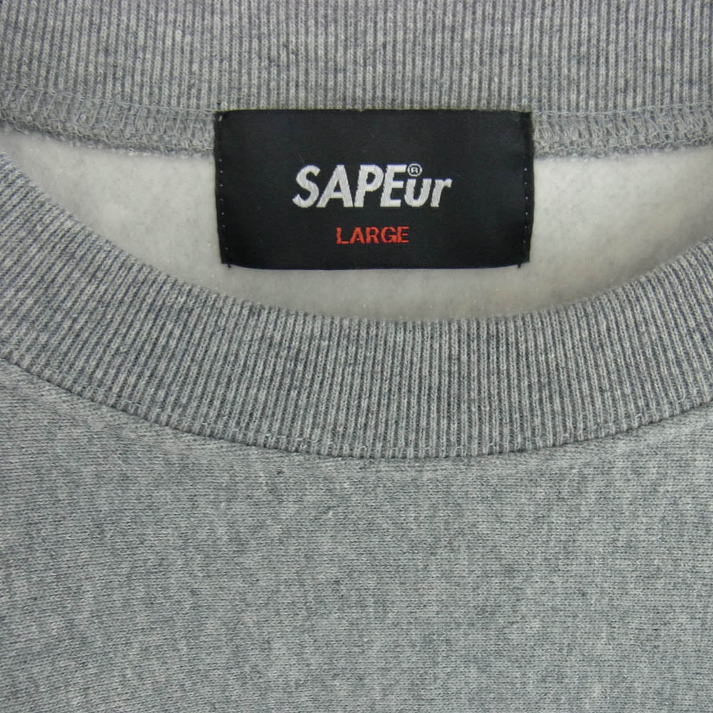 SAPEUR サプール MIND IN ARIGATO クルーネック スウェット グレー L グレー系 L【中古】
