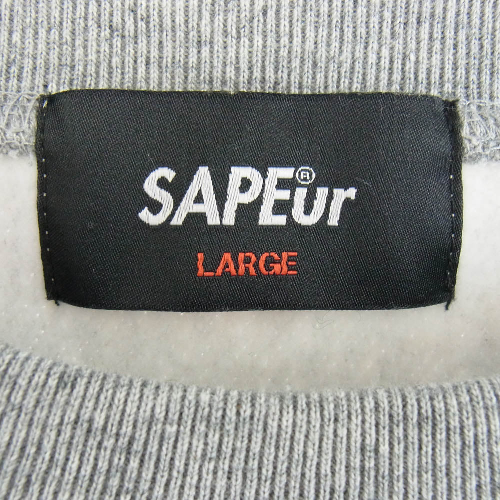 SAPEUR サプール MIND IN ARIGATO クルーネック スウェット グレー L グレー系 L【中古】