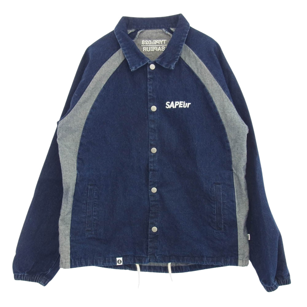 SAPEUR サプール 21AW TYPE 023 DENIM COACH JACKET デニム コーチ ジャケット ブルー系 L【中古】