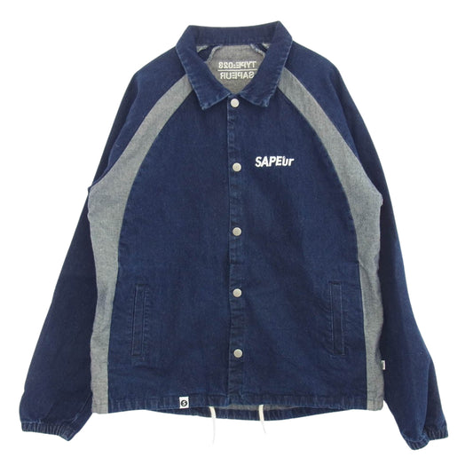 SAPEUR サプール 21AW TYPE 023 DENIM COACH JACKET デニム コーチ ジャケット ブルー系 L【中古】