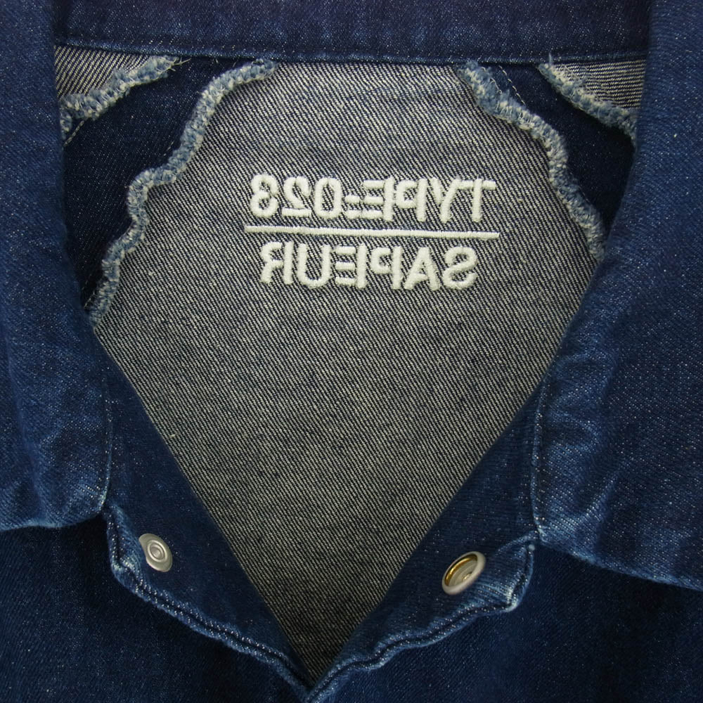 SAPEUR サプール 21AW TYPE 023 DENIM COACH JACKET デニム コーチ ジャケット ブルー系 L【中古】