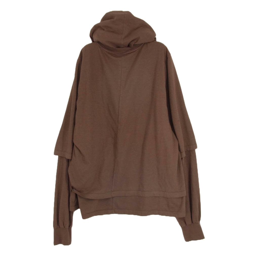 Rick Owens リックオウエンス DU02D2281-RN DRKSHDW HUSTLER HOODIE TERRA ダークシャドウ ハスラー フーディ レイヤード パーカー ブラウン系 M【中古】