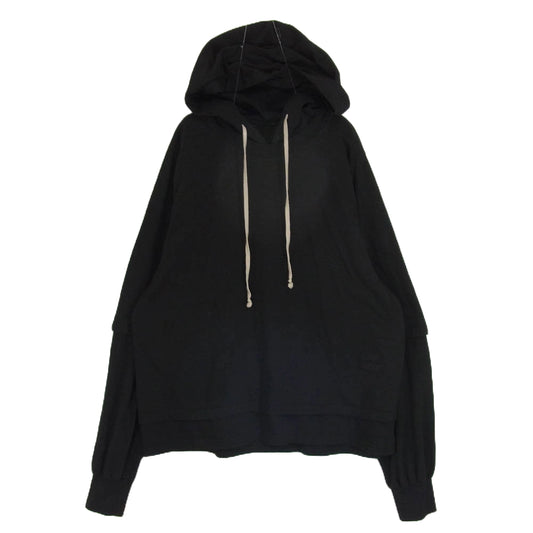 Rick Owens リックオウエンス DU02D2281-RN DRKSHDW HUSTLER HOODIE BLACK ダークシャドウ ハスラー フーディ レイヤード パーカー ブラック系 M【中古】