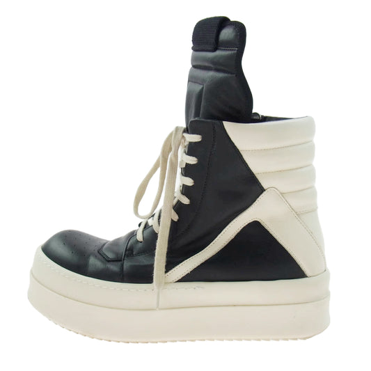 Rick Owens リックオウエンス RU02D6868-LCO Mega Bumper Geobasket メガバンパー ジオバスケット レザー ハイカット スニーカー ブラック系 42【中古】