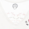 CHROME HEARTS クロムハーツ（原本無） FOTI S/S TEE フォティ ハート ロゴ プリント Vネック 半袖 Tシャツ カットソー ホワイト系 S【中古】