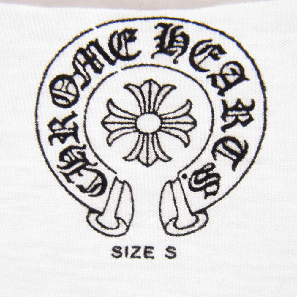 CHROME HEARTS クロムハーツ（原本無） FOTI S/S TEE フォティ ハート ロゴ プリント Vネック 半袖 Tシャツ カットソー ホワイト系 S【中古】