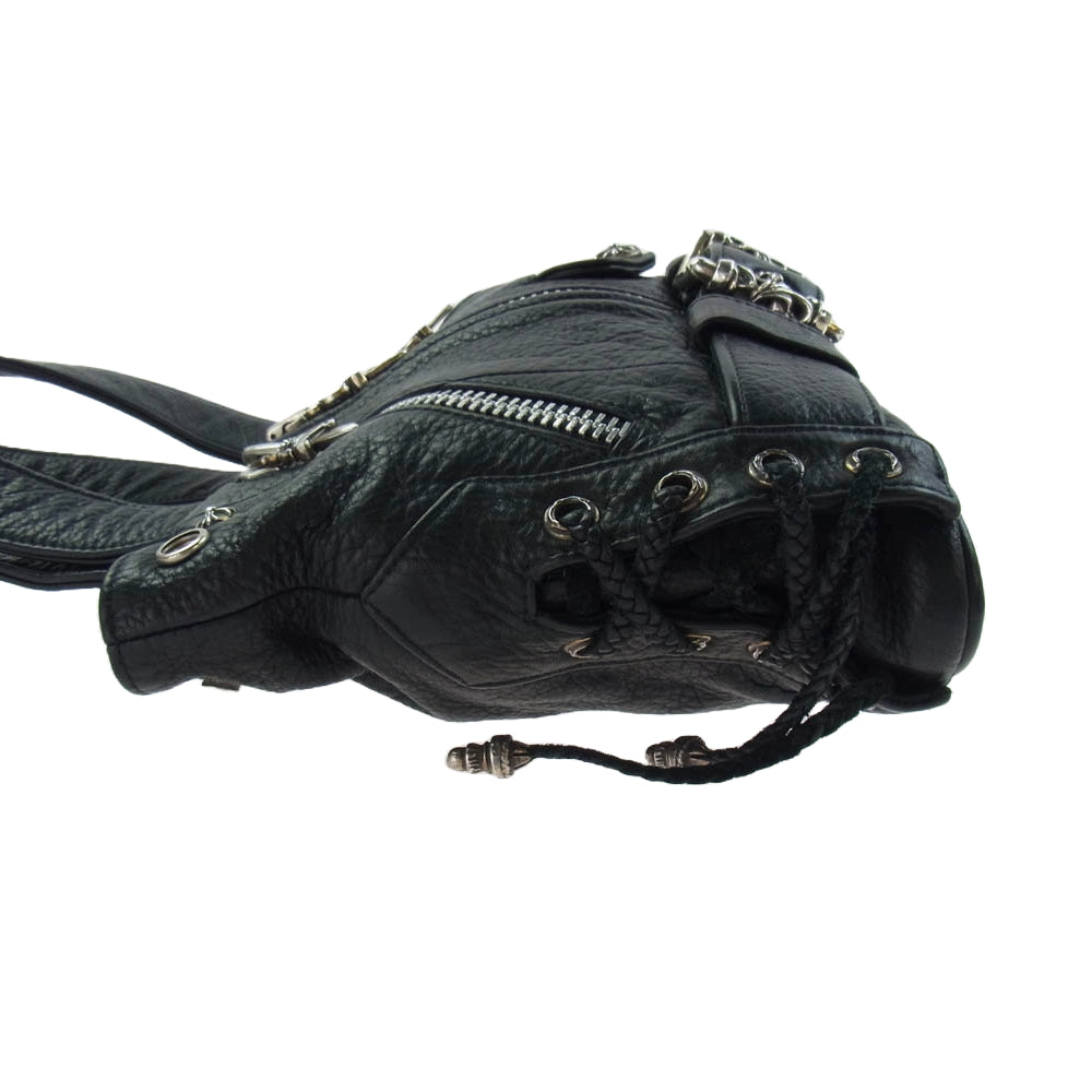 CHROME HEARTS クロムハーツ（原本無） JJ DEAN SMALL JJディーン スモール レザー ライダース ハンド バッグ ブラック系【中古】