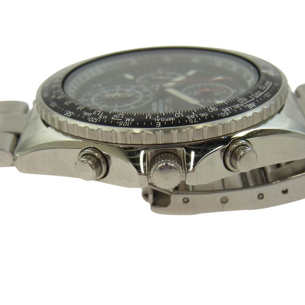 SEIKO セイコー 7T92-0CF0 クロノグラフ アナログ 腕時計 ウォッチ ブラック系【中古】