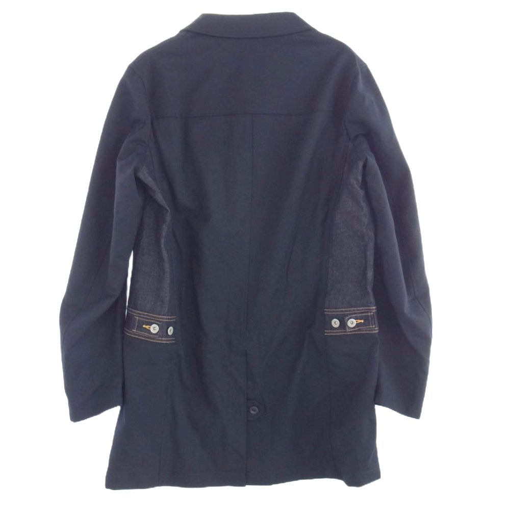JUNYA WATANABE COMME des GARCONS MAN ジュンヤワタナベコムデギャルソンマン 20SS WE-C001 × Levi's 綿麻デニム ウールギャバ ドッキング デニム ジャケット コート インディゴブルー系 L【中古】