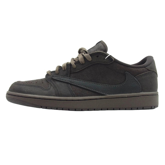 NIKE ナイキ DM7866-202 × Travis Scott Air Jordan 1 Low OG SP Velvet Brown and Dark Mocha  フェイクバスターズ 鑑定済 トラヴィススコット エアジョーダン1 ロー OG SP ベルベットブラウン アンド ダークモカ ローカットスニーカー ブラウン系 27.5【極上美品】【中古】