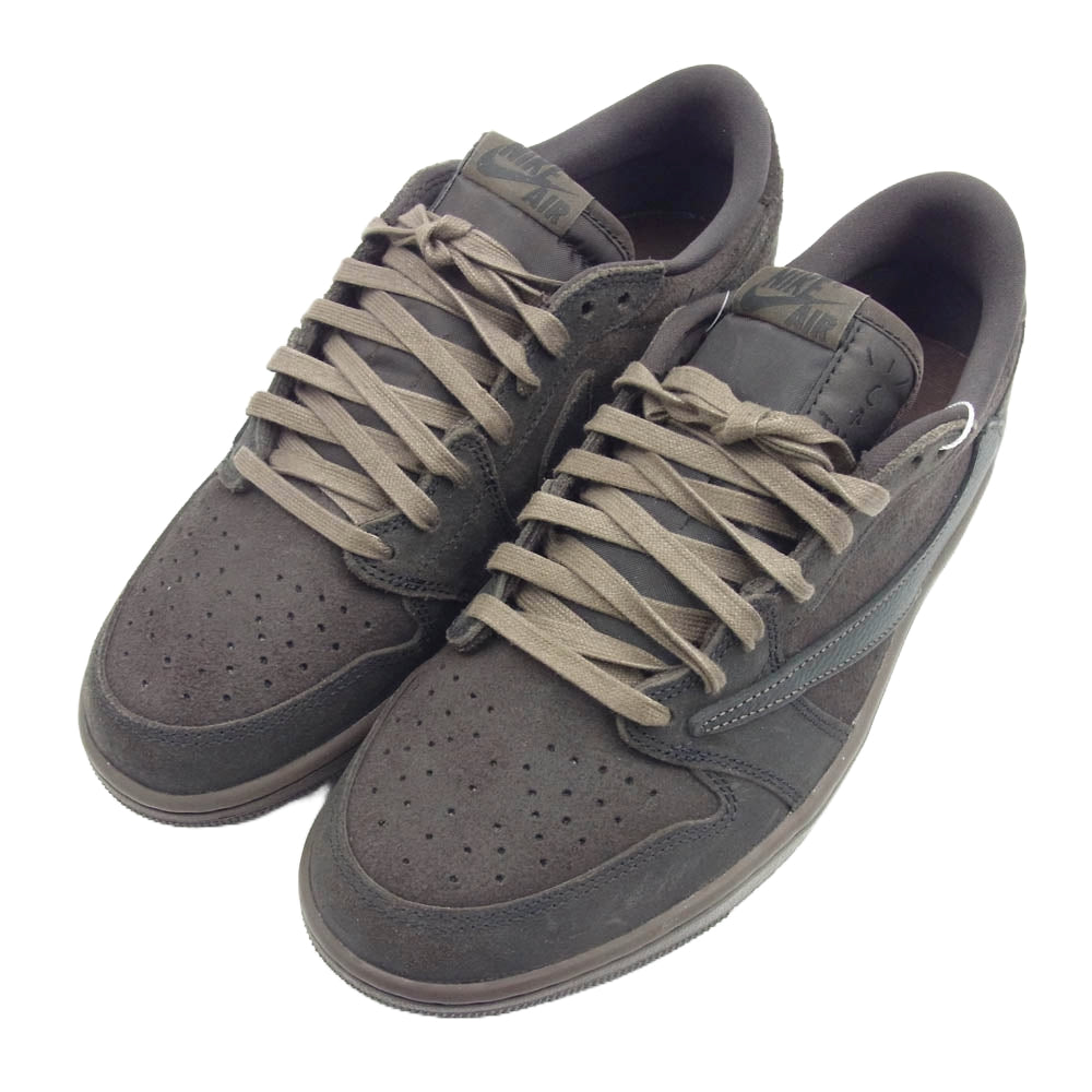 NIKE ナイキ DM7866-202 × Travis Scott Air Jordan 1 Low OG SP Velvet Brown and Dark Mocha  フェイクバスターズ 鑑定済 トラヴィススコット エアジョーダン1 ロー OG SP ベルベットブラウン アンド ダークモカ ローカットスニーカー ブラウン系 27.5【極上美品】【中古】