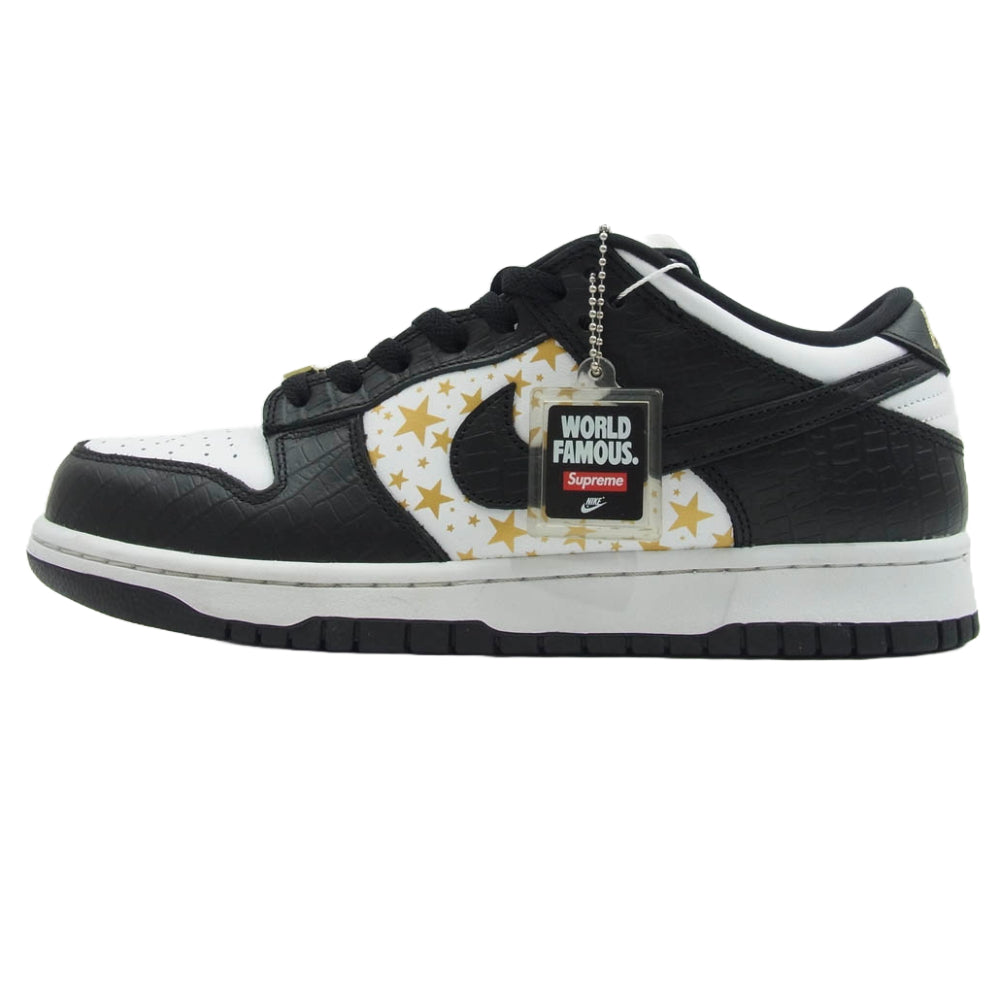 Supreme シュプリーム DH3228-102 × Nike SB Dunk Low OG QS Gold Stars White black フェイクバスターズ 鑑定済 ナイキ SB ダンク ロー OG QS ゴールドスターズ ローカットスニーカー ホワイト ブラック系 ブラック系 ホワイト系 27cm【新古品】【未使用】【中古】