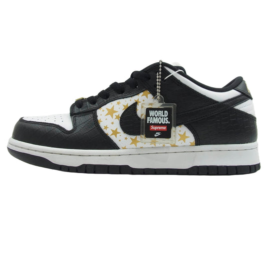 Supreme シュプリーム DH3228-102 × Nike SB Dunk Low OG QS Gold Stars White black フェイクバスターズ 鑑定済 ナイキ SB ダンク ロー OG QS ゴールドスターズ ローカットスニーカー ホワイト ブラック系 ブラック系 ホワイト系 27cm【新古品】【未使用】【中古】