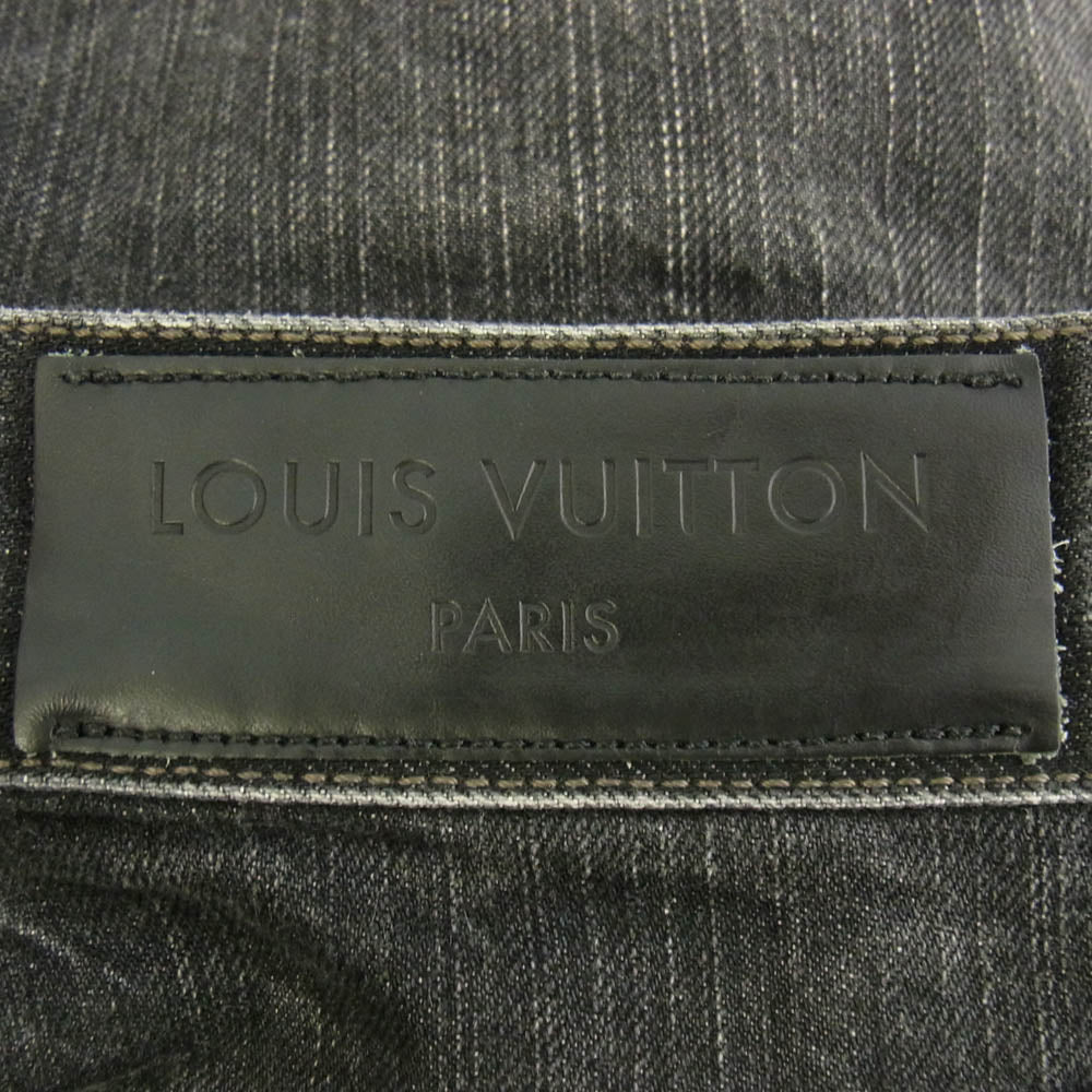 LOUIS VUITTON ルイ・ヴィトン ロゴ刺繍 デニム パンツ グレー系 ブラック系 42【中古】