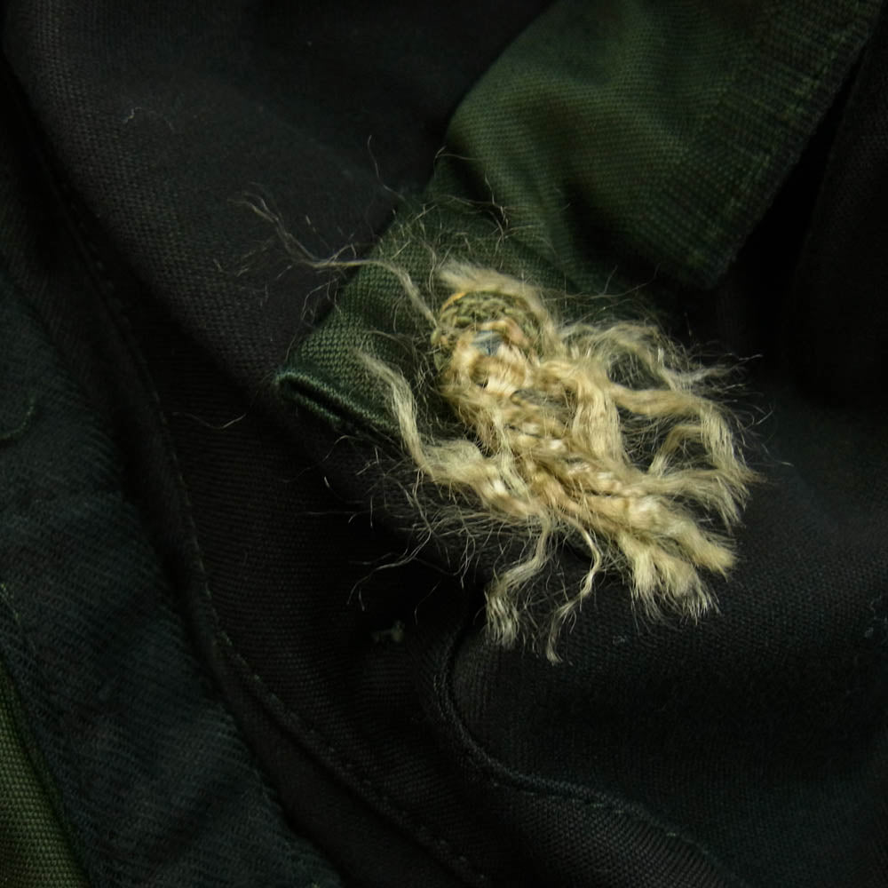 ミリタリー スウェーデン軍 M-59 フィールド ジャケット コート ブラック 後染め ブラック系 C48【中古】