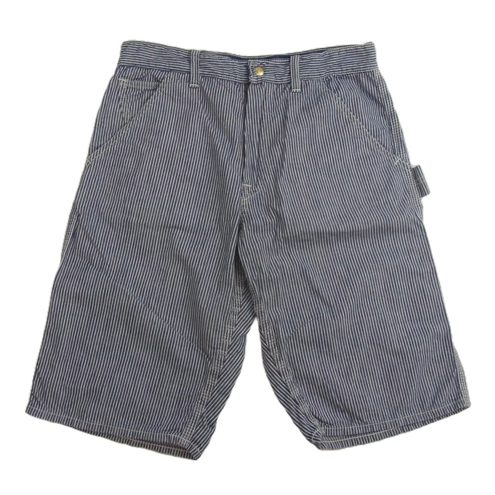 ジョーマッコイ by The REAL McCOY'S 746 8HOUR UNION WORK SHORTS ヒッコリーストライプ ペインター  ショーツ インディゴブルー系 30【中古】