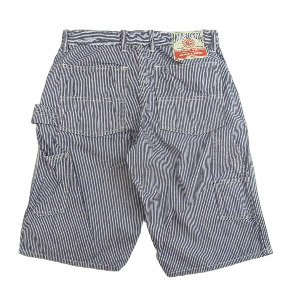 ジョーマッコイ by The REAL McCOY'S 746 8HOUR UNION WORK SHORTS ヒッコリーストライプ ペインター  ショーツ インディゴブルー系 30【中古】