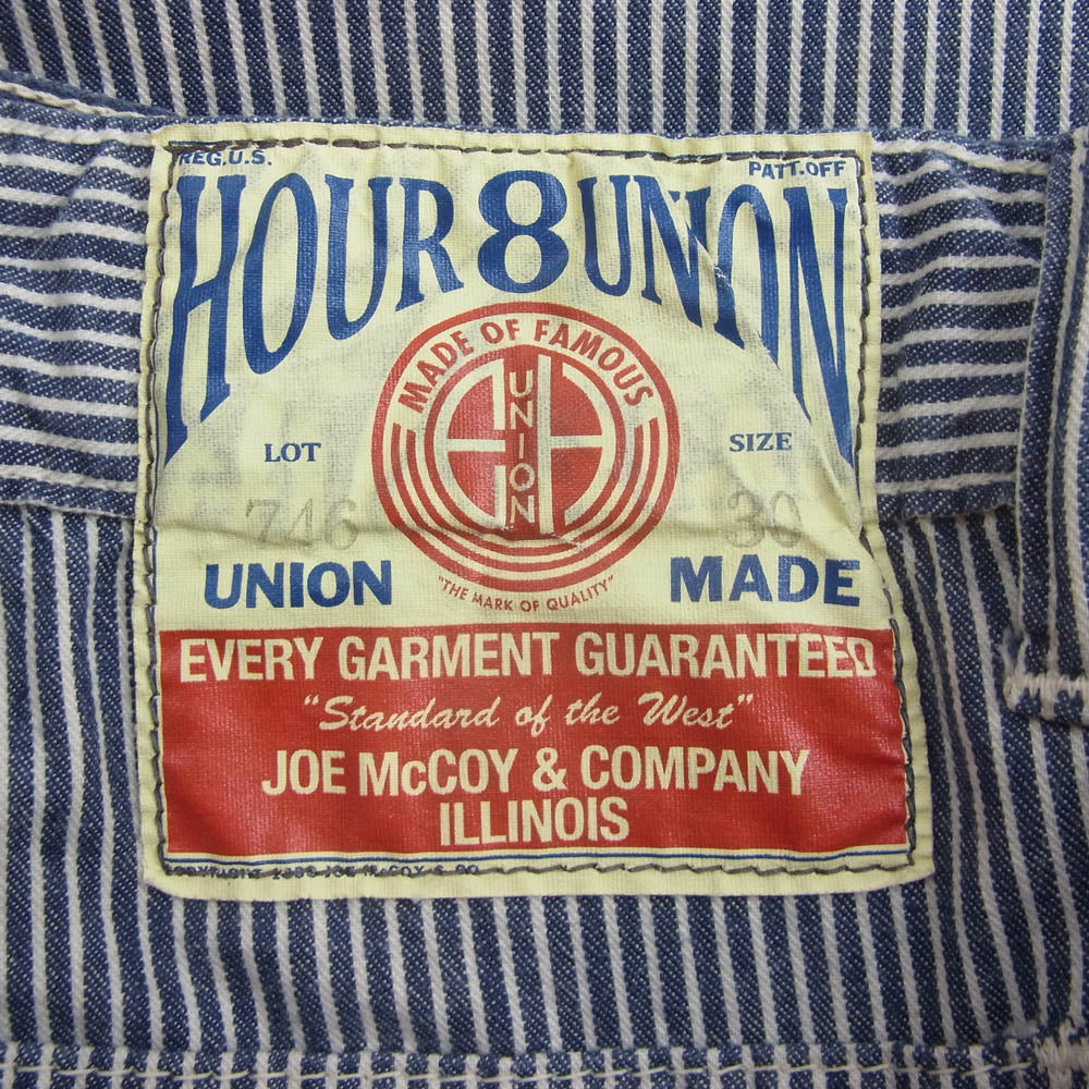 ジョーマッコイ by The REAL McCOY'S 746 8HOUR UNION WORK SHORTS ヒッコリーストライプ ペインター  ショーツ インディゴブルー系 30【中古】