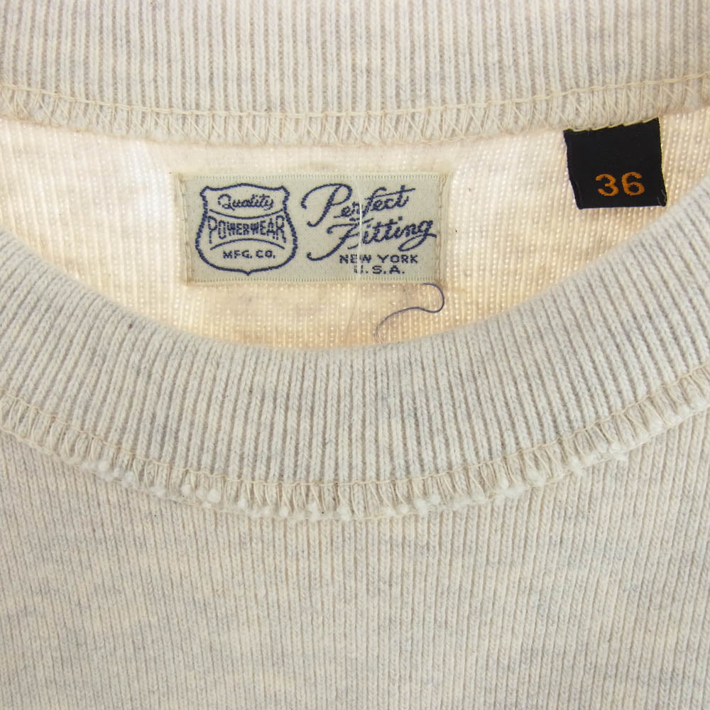 FREEWHEELERS フリーホイーラーズ POWER WEAR リブ編み 長袖 カットソー フロント プリント グレー グレー系 36【中古】