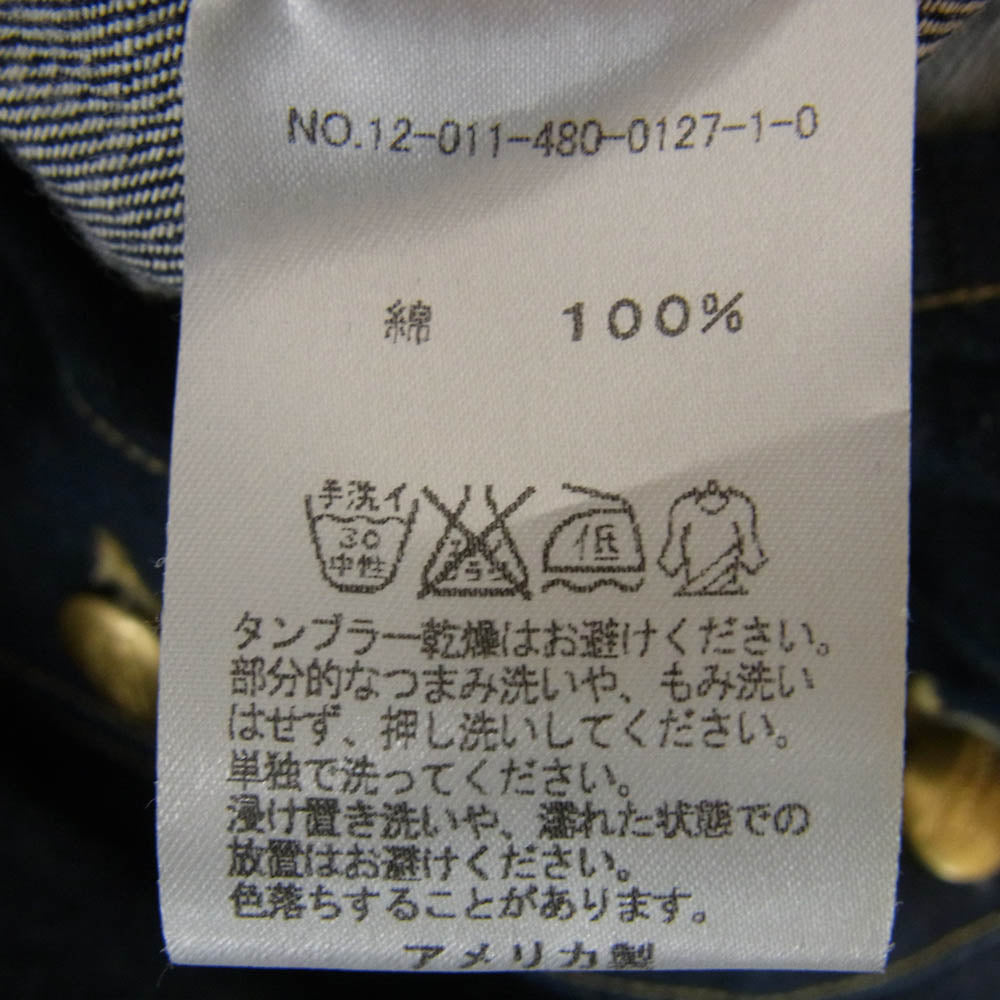カーターズ 12-011-480-0127-1-0 デニム ワーク シャツ ジャケット インディゴブルー系 XS【中古】