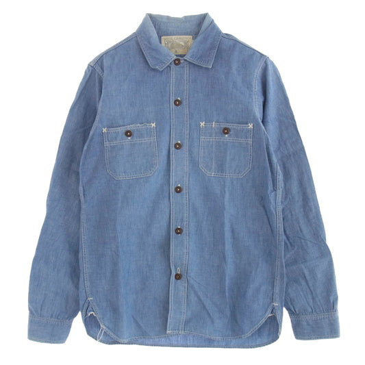 FREEWHEELERS フリーホイーラーズ シャンブレー ワーク シャツ 長袖 インディゴブルー系【中古】