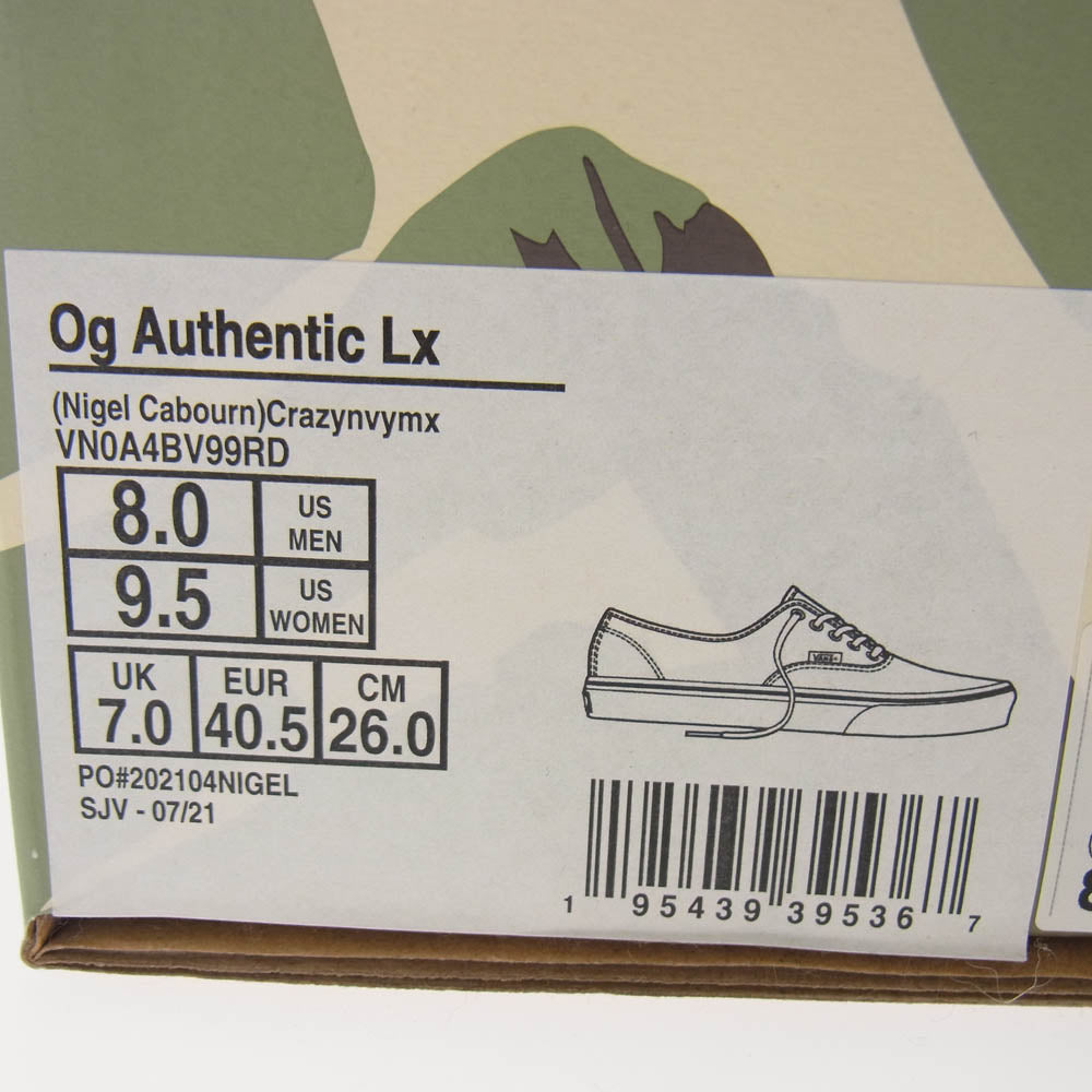 Nigel Cabourn ナイジェルケーボン × VANS バンズ OG AUTHENTIC LX オーセンティック ローカット スニーカー インディゴブルー系 26cm【中古】