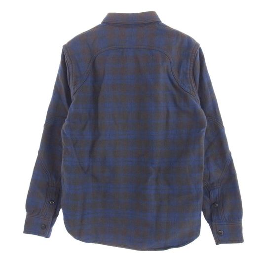 FREEWHEELERS フリーホイーラーズ ハーフボタン エルボーパッチ チェック シャツ 長袖 ブルー ブラック系 ブルー系 14【中古】