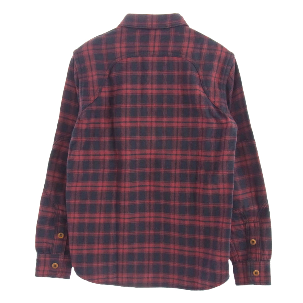 FREEWHEELERS フリーホイーラーズ ハーフボタン エルボーパッチ チェック シャツ 長袖 レッド ブラック系 レッド系 14【中古】