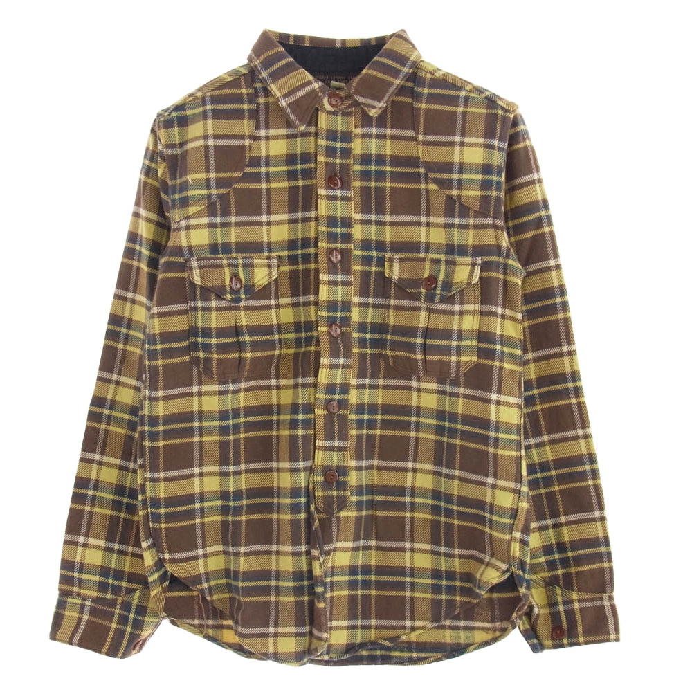 FREEWHEELERS フリーホイーラーズ チェック柄 長袖 シャツ マルチカラー系 ブラウン系 イエロー系 14【中古】