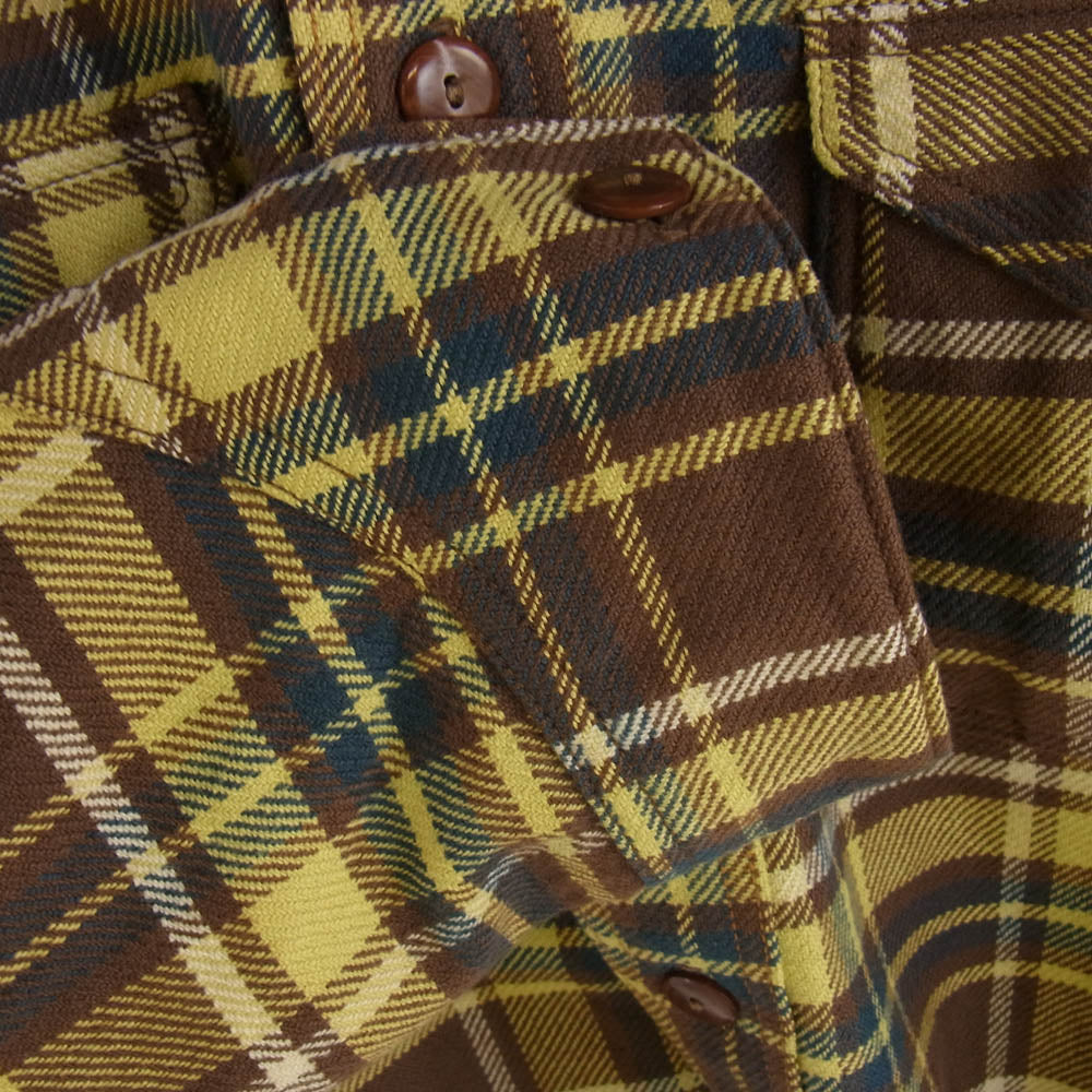FREEWHEELERS フリーホイーラーズ チェック柄 長袖 シャツ マルチカラー系 ブラウン系 イエロー系 14【中古】