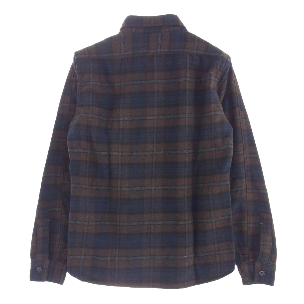 FREEWHEELERS フリーホイーラーズ ウール チェック柄 シャツ 長袖 ブラウン系 ネイビー系 14【中古】