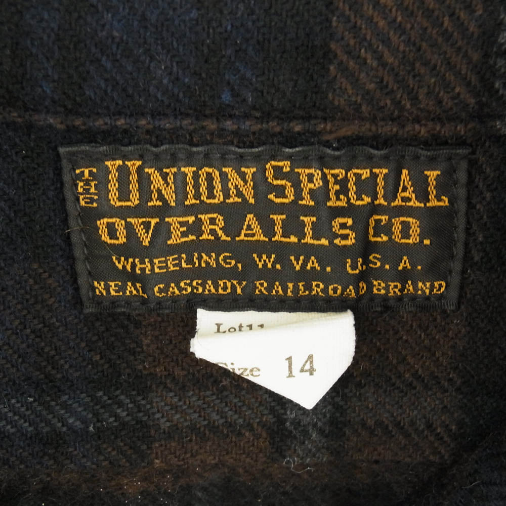 FREEWHEELERS フリーホイーラーズ ウール チェック柄 シャツ 長袖 ブラウン系 ネイビー系 14【中古】