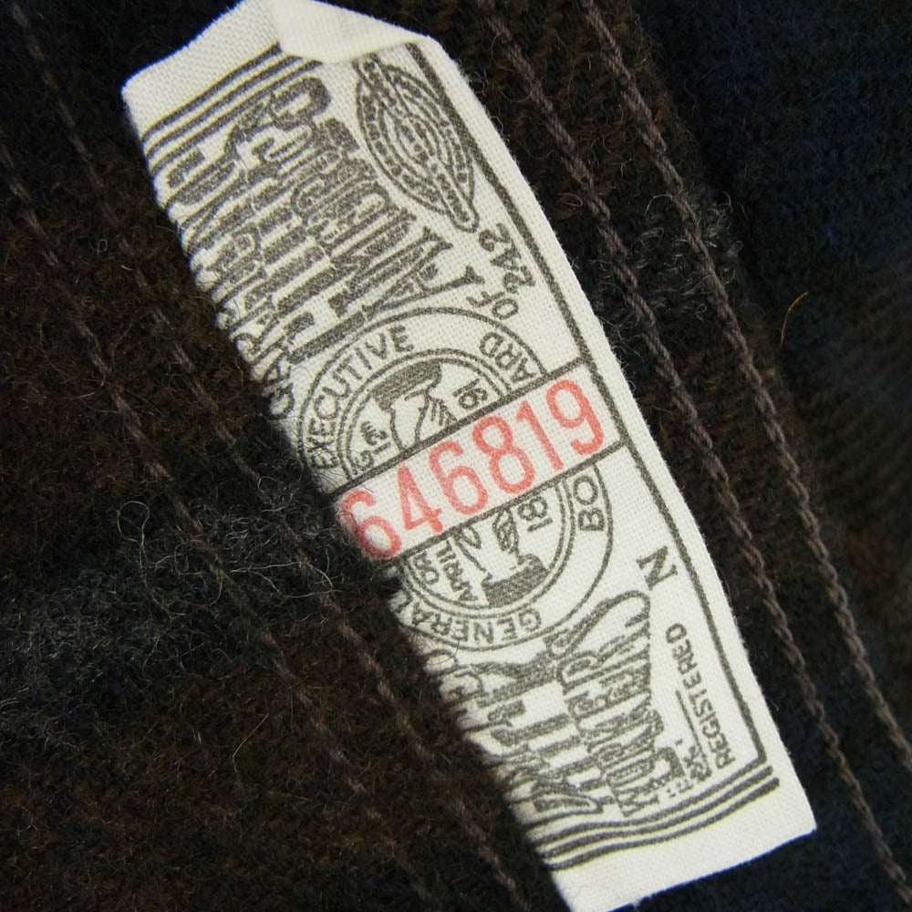 FREEWHEELERS フリーホイーラーズ ウール チェック柄 シャツ 長袖 ブラウン系 ネイビー系 14【中古】