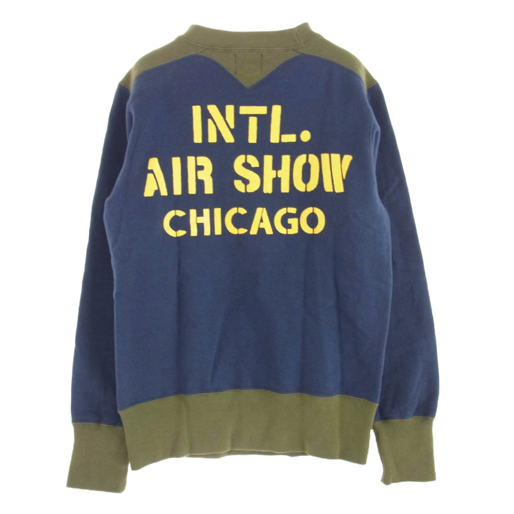 FREEWHEELERS フリーホイーラーズ POWER WEAR ATHLETIC U.S.COAST GUARD スウェット シャツ 裏起毛 ネイビー系 イエロー系 カーキー系 36【中古】