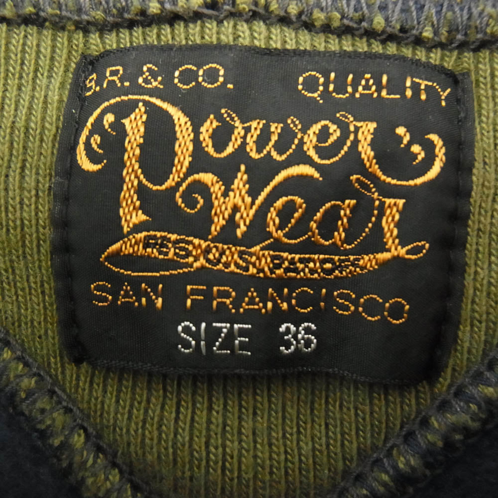 FREEWHEELERS フリーホイーラーズ POWER WEAR ATHLETIC U.S.COAST GUARD スウェット シャツ 裏起毛 ネイビー系 イエロー系 カーキー系 36【中古】
